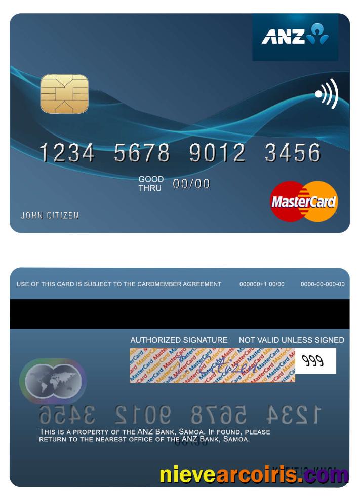 Samoa ANZ Bank mastercard
